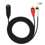 6,35 mm 1/4 tum Stereo Hon till 2RCA Hane Y Splitter Adapter Kabel Ljudsignal Anslutningskabel Sladd 25cm/150cm 1,5m