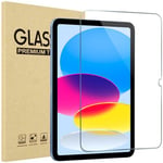 Procase 1 Verre Trempé pour iPad 10ème Génération 10.9 Pouces 2022, Modèle A2696, A2757, A2777, Film Protection Screen Protecteur, Anti Rayures Sans Bulles 0.33mm Épaisseur Dureté 9H