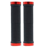 ENticerowts 2Pcs MTB Bike Road Bicycle Handlebar Covers Grip Non-Slip Rubber Riding Tools with Lock Rings Red