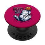 Belle idée cadeau design drôle chat qui fait du basketball PopSockets PopGrip Adhésif