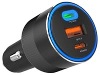 Clas Ohlson Billaddare 3-i-1  12, V, 24 V, USB-C och USB-A, 78 W