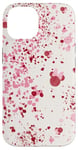 Coque pour iPhone 14 Disney Minnie Mouse Tête Oreilles Rose Abstrait Spatter Motif