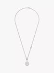 BARTLETT LONDON Men's Six Pence Coin Pendant Necklace, Silver