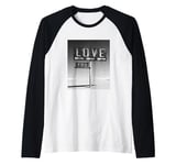 Love You Black White T-Shirt Print I Love You Hoodie Raglan Baseball Tee