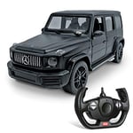 MONDO Motors, Mercedes G63 AMG, modèle en échelle 1 : 14, jusqu'à 10 km/h de Vitesse, Voiture Jouet pour Enfants 63611 Noir/Rouge/Blanc