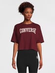 Converse Womens Boxy Tee - Dark Red, Dark Red, Size 2Xl, Women