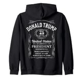 Whiskey Label Trump 2024 Vote 47 Donald Trump 47th President Zip Hoodie