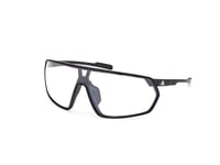 adidas Sport SP0088 Lunettes de Soleil Homme et Femme, Lunettes de Soleil Unisex Sportives Fines et Légères, Forme Lentille Écran, Étui Inclus, Verres Fumés Miroités Photochromiques, Noir Mat