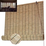 Handwoven Natural Roller Shades Bamboo Blind,Roman Blinds Louver Window,Lifting Straw Blinds,Vintage Decoration,Blackout Breathable,for Outdoor/Indoor,Customizable (70x100cm/28x39in)