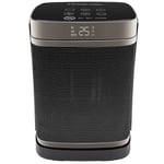 Russell Hobbs Space Heater in Black & Gold 1500W Portable Oscillating Ceramic Electric Heater, Low Energy Digital Display, 4 Modes, 24hr Auto Timer, Overheat Protection, RHCH2001G