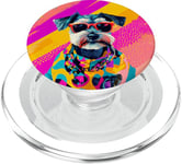 Figurine schnauzer miniature tendance et colorée Pop Art PopSockets PopGrip pour MagSafe