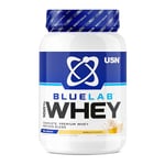 USN Blue Lab Whey Protein Powder, Vanilla Flavour - 908g, Premium Whey Isolate Protein Dietary Supplement, Post Workout Lean Muscle Growth BCAA Amino Acids Powder, Quality Protein Shake Drink Mix