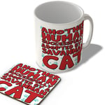 Another Human Successfully Adopted By a Savannah Cat - Mug and Coaster Set