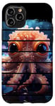 Coque pour iPhone 11 Pro Rétro mignon orange bébé pieuvre, tentacules de la mer profonde anime art