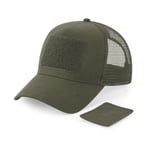 Beechfield Removable Patch Snapback Trucker - keps - Military Green - One Size