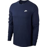 Nike AR5193-410 M NSW Club TEE - LS Sweatshirt Mens Midnight Navy/(White) 2XL