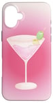 Coque pour iPhone 16 Plus Esthétique Rose Matrini Y2K Dirty Martini Lover Olive