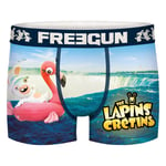 Boxer classique coupe fermée Junior Garçon Freegun bleu Lapin Crétins