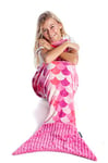 Kanguru Sirena Couverture polaire en queue de sirene enfant fille, cadeau anniversaire femme, plaid polaire, couverture enfant,plaid canape, sac de couchage enfant, Sirene Rose enfant 50 x 135 cm