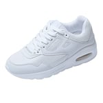 JOMIX Chaussures de Sport Running Basket Femme Chaussures de Marche Sport Baskets Gymnasium Tennis Sneakers en Maille Respirantes Légères pour Femme(Blanc, 41)