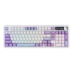 MechLands AJAZZ AK980 Clavier mécanique 98 %, BT5.0/USB-C/2,4 GHz, clavier de jeu sans fil, échangeable à chaud avec écran TFT 1,14", bouton, RVB pour Win/Mac (blanc, interrupteur V2)