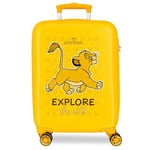 Disney Joumma Le Roi Lion Explorer Valise Cabine pour Enfant, fabriquée en ABS, matériau résistant, Quatre Roues Doubles à Rotation multidirectionnelle, Fermeture à Combinaison latérale, Citronier,