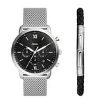 Fossil Men's Analog Quartz Watch with Stainless Steel Strap FS6021SET