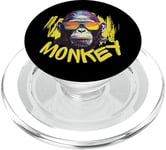 Angry Monkey King Gorilla Face Funny Graphic Men Women Kids PopSockets PopGrip for MagSafe