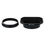 JJC LH-JX100FII Lens Hood &amp; Adapter Ring -vastavasuoja adapterirenkaalla - Musta