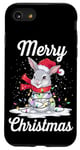 Coque pour iPhone SE (2020) / 7 / 8 Merry Christmas Bunny Santa Christmas Eve Party Christmas Lights