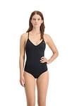 PUMA Women's Puma Women's V-neck Crossback One piece swimsuit, Black, XS UK