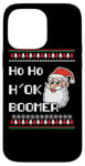 Coque pour iPhone 14 Pro Max Ho Ho H' OK BOOMER Santa Claus Gen Z Pull de Noël moche