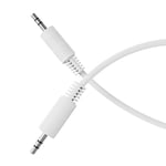 HDSupply Câble Aux, 5,00m de câble jack, audio jack 3,5 mm stéréo 3 pôles, câble audio pour casque, barre de son, TV, voiture, radio, blanc