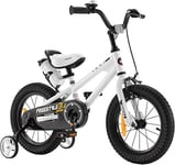 RoyalBaby Freestyle Vélo pour Enfant Unisex-Youth, Blanc, 14 Zoll mit Stützrad