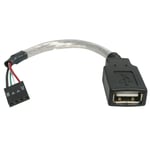 STARTECH 6IN USB 2.0 CABLE - USB A FEM TO USB MOTHERBOARD 4 PIN HEADER CABL