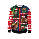 TIS THESEASON Hund Jultröja Ful Jultröja Tröja Herr 71D Tröja Toppar Huvtröja Golden Retriever 2XL