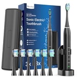 Electric Toothbrush - Sonic Electric Toothbrushes with 6 Brush Heads, Travel Toothbrushes Fast Charge 3 Hours Last 60 Days, Sonic Toothbrush for Adults and Kids