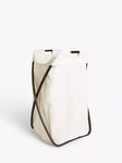 John Lewis Bamboo Frame Canvas Laundry Basket, Cool Beige