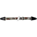 GEWA Fire & Stone 531041 Gitarrengurt Skulls and Roses White