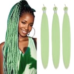 Braiding Hair Pre Stretched - 30 Inch Pre Stretched Braiding Hair Soft Yaki Texture 3 Packs Crochet Hair Extensions Braids for Black Women (30 Inch(3Packs), Fluorescent Green)