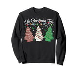 Oh Christmas Tree Cakes Debbie Becky Jen Lights Xmas Santa Sweatshirt