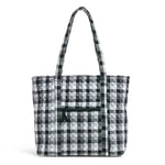 Vera Bradley Women's Cotton Vera Tote Bag Handbag, Kingbird Plaid, One Size