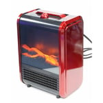 Venteo - Cheminée rouge Cheminée portable et compacte - Rouge - Adulte - Effet flamme - Réglable 1500W - Rouge