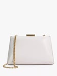 Dune Bellaria Angled Frame Box Clutch Bag, White