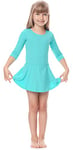 Merry Style Robe Danse Ballet Gymnastique Manche 3/4 Jupe Vêtement Tenue Sport Fille MS10-137 (Turquoise, 104)