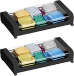 2 Pack Underbed Storage with Locking Wheels Durable Metal Frame Transparent Lid