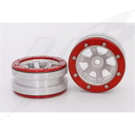 FR- Metsafil Beadlock Wheels PT- Claw Silver/Red 1.9 (2 pcs) - MT0060SR