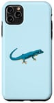 Coque pour iPhone 11 Pro Max Dessin - Gecko bleu électrique