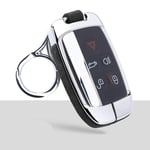 Smart Remote Control Car Key Cover, For Land Rover Range Rover Sport 2 Jaguar Xe Xjl Xf C-X16 Evoque Freelander A Black With Ring