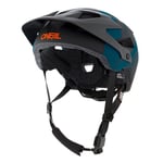 O'NEAL | Casque VTT | Enduro All-Mountain | Ouvertures de ventilation, coussinets intérieurs lavables, aux normes de sécurité EN1078 | Casque Defender Nova | Adulte | Orange/bleu pétrole | Taille L XL